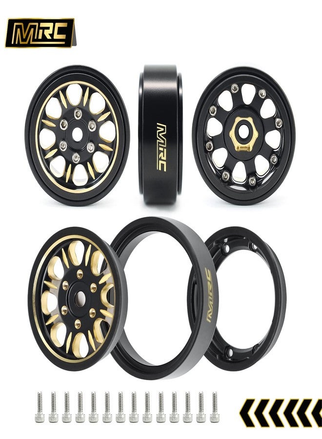 MRC Brass 1.0 beadlock Wheels (4pcs) for 1/24 SCX24 Gladiator C10 JLU 1/24 Truck-B - Image 3